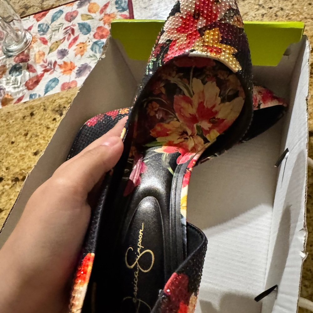 Elegant Floral Women's Heels